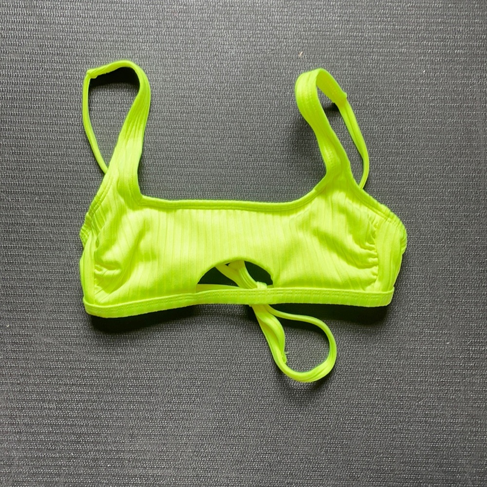 Xhilaration Neon Yellow XS keyhole bikini top